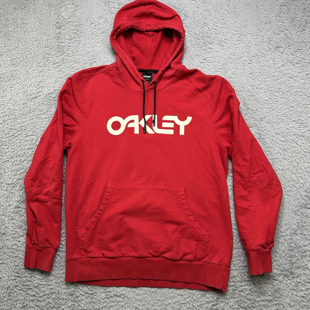 Oakley Hoodie Mens L Red Pullover Kangaroo Pocket Factory Pilot Logo